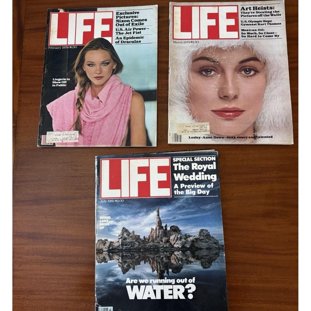 Lot of 3 Life Magazines 1979-1981 Nixon, Royal Wedding,‎ Immigration, Art Heist
